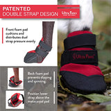 Ultra Paws Botas duraderas para perros, color negro, ligeras, resistentes al agua, para perros pequeños, perros medianos, perros grandes y perros XL (protector antideslizante para patas ajustables reflectantes de velcro para botas)