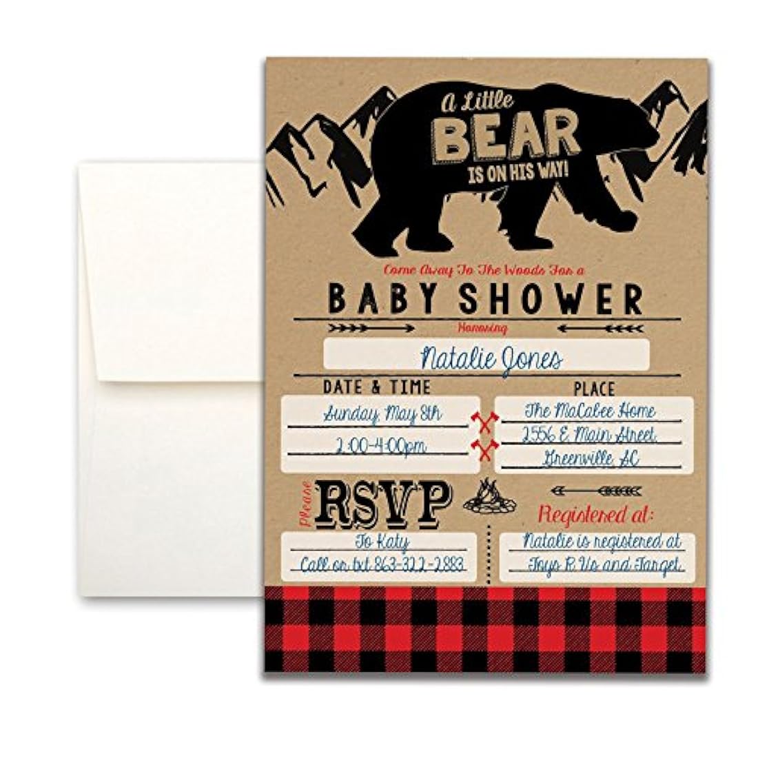 tarjetas de invitacion con temática de oso