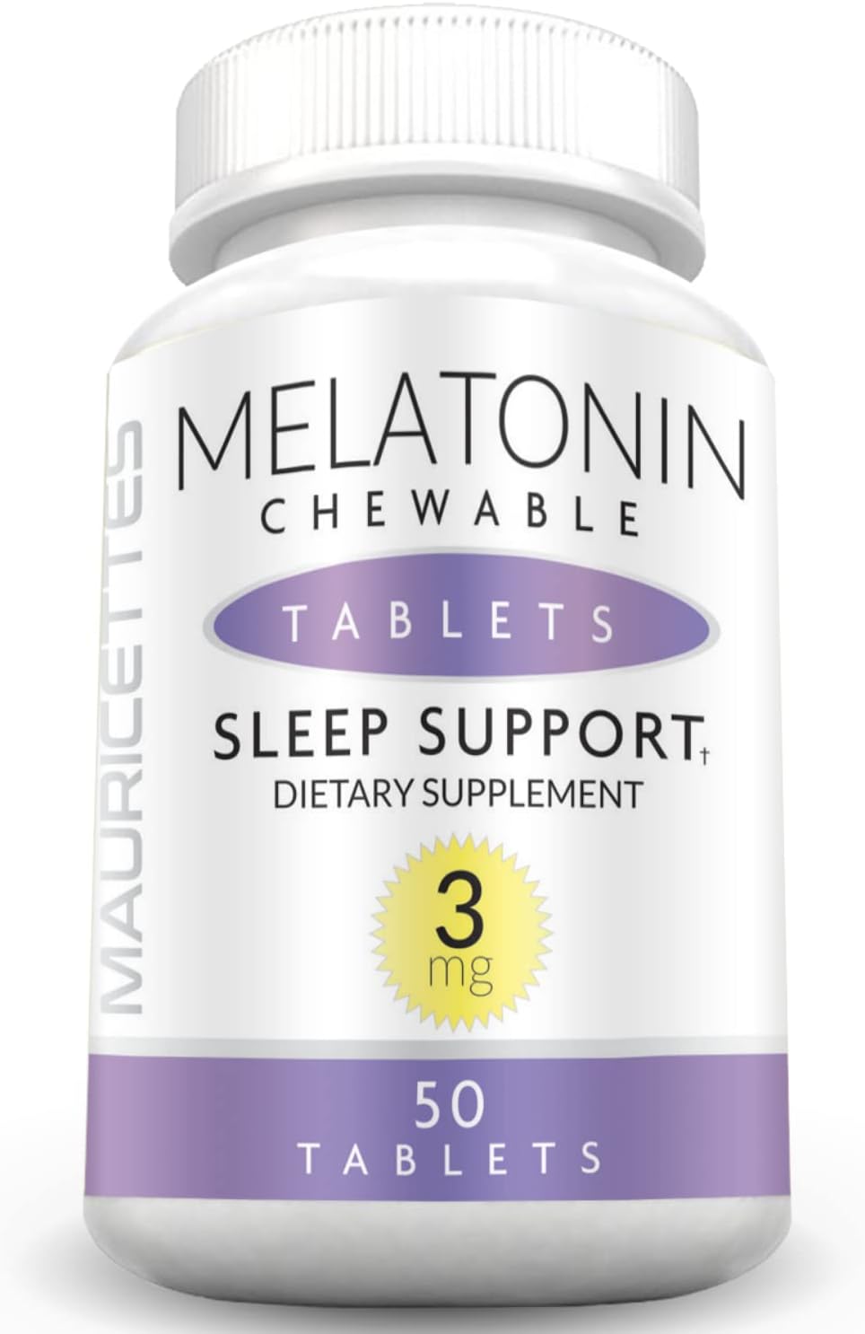 Tabletas Masticables de Melatonina 3mg, Soporte del Sueño, 50 Uds.