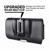 De-Bin Funda para iPhone 13 Pro, 13, 12 Pro, 12, 11, XR, de piel de alta calidad con clip para cinturón / cierre magnético para teléfono celular (compatible con teléfono con funda Otterbox), color negro