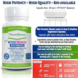 Power By Naturals - Best Methyl Prenatal Vitamins with Probiotics, l-methylfolate, Methylcobalamin (Active B12), Iron, Iodine - All Essential Nutrients for Healthy Mom and Baby -60-Caps-Dr Formulated