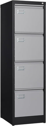 Archivador Vertical de 4 Cajones, Metal, Antivuelco, Modelo A4