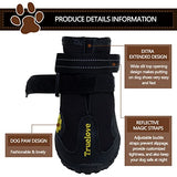 EXPAWLORER botas a prueba de agua, para perro, antiderrapantes, refractantes, botines de mascotas para perros medianos, perros grandes, negro, 4 piezas