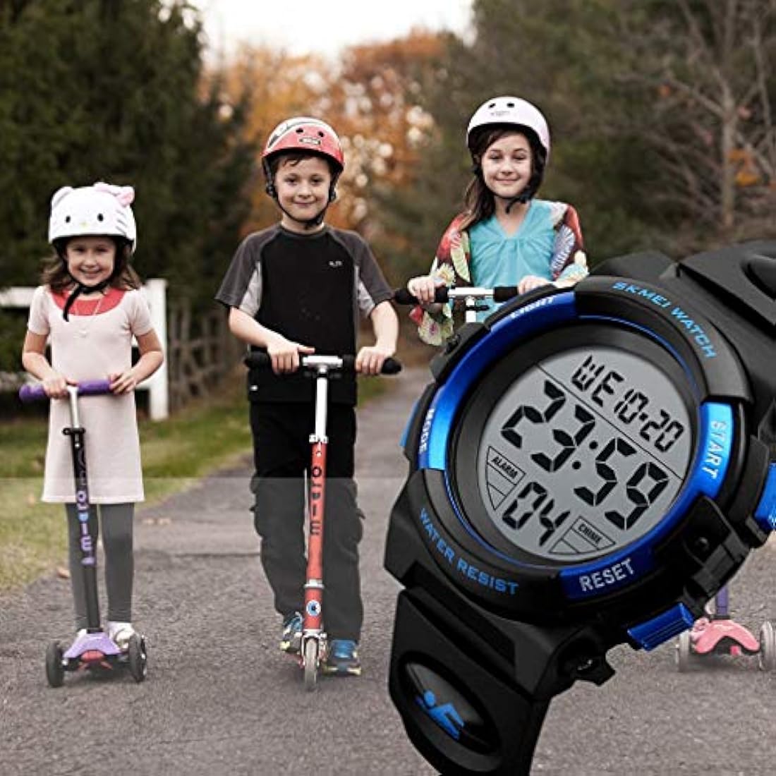 Reloj digital para niños y niñas resistente al agua