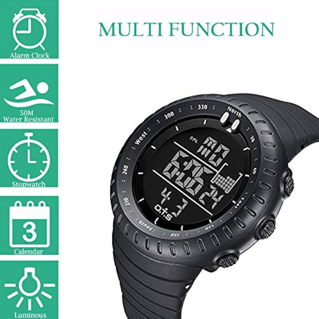 Reloj pulsera digital con mecanismo de cuarzo