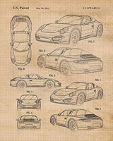 Impresiones de carteles de patente Porsche 911 vintage