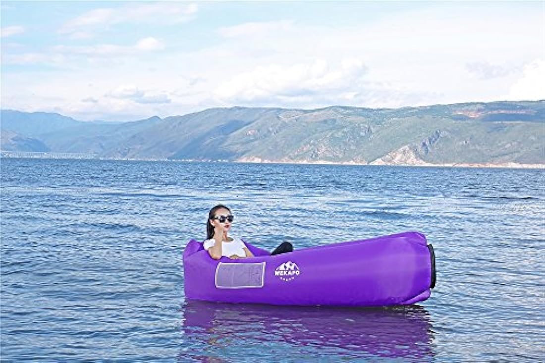 WEKAPO Tumbona inflable de aire sofá hamaca, portátil