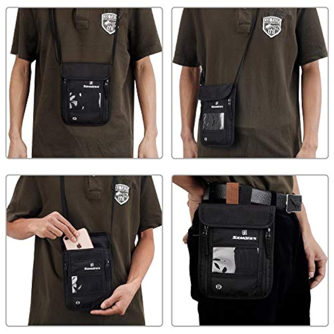 Portadocumentos de viaje con bloqueo oculto unisex