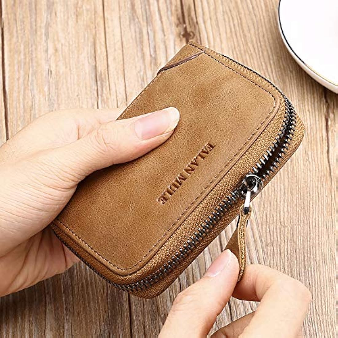 FALAN MULE Carteras para hombres de cuero genuino corto