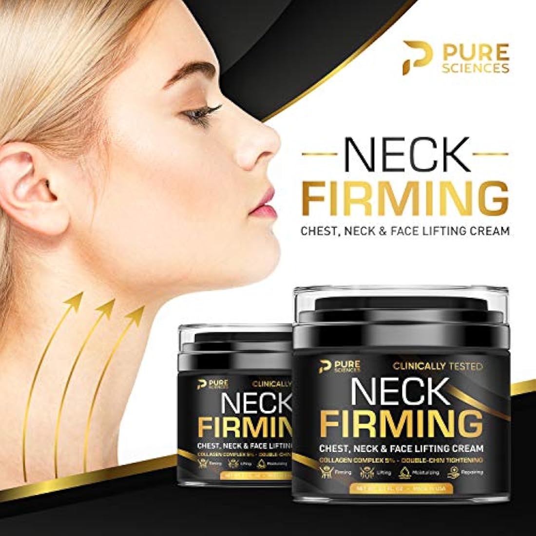 Crema facial reafirmante de cuello y barbilla, Pure Sciences