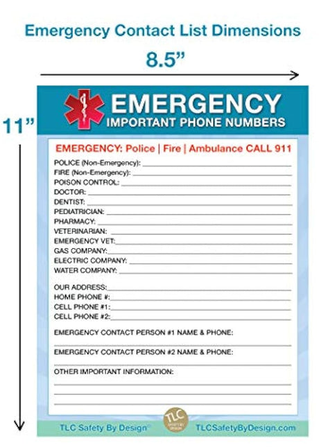 2 Imanes tipo Tarjetas de contacto de emergencia