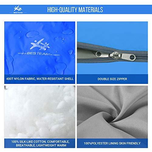 BESTEAM Saco de dormir ultraligero para clima cálido, 75 pulgadas de largo x 30 pulgadas de ancho, camping al aire libre, mochila y senderismo, apto para niños, adolescentes y adultos, primavera, verano y otoño, impermeable y compacto