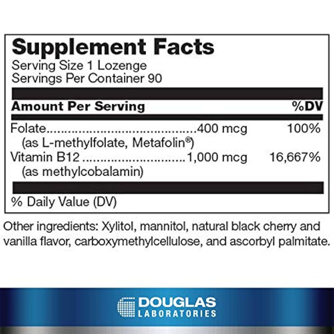Douglas Laboratories® – metil B12 Plus – 90 pestañas, 1, 1