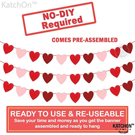 Pancarta de fieltro con forma de corazón sin bricolaje