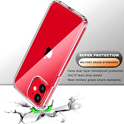 COOLQO - Funda transparente de silicona de cuerpo completo 360º a prueba de golpes, compatible con iPhone 12 / iPhone 12 Pro de 6.1 pulgadas [con 2 protectores de pantalla de vidrio templado]