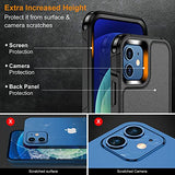 Funda resistente a prueba de golpes para iPhone 12/12 Pro, con [2 protectores de pantalla de vidrio + 2 protectores de lente de cámara, a prueba de polvo] [a prueba de caídas] [resistente y resistente protección de cuerpo completo] - Negro