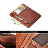 Billetera Tachuelas de latón de cuero fino para hombre