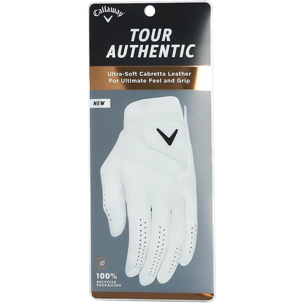 Guante auténtico de golf blanco talla L
