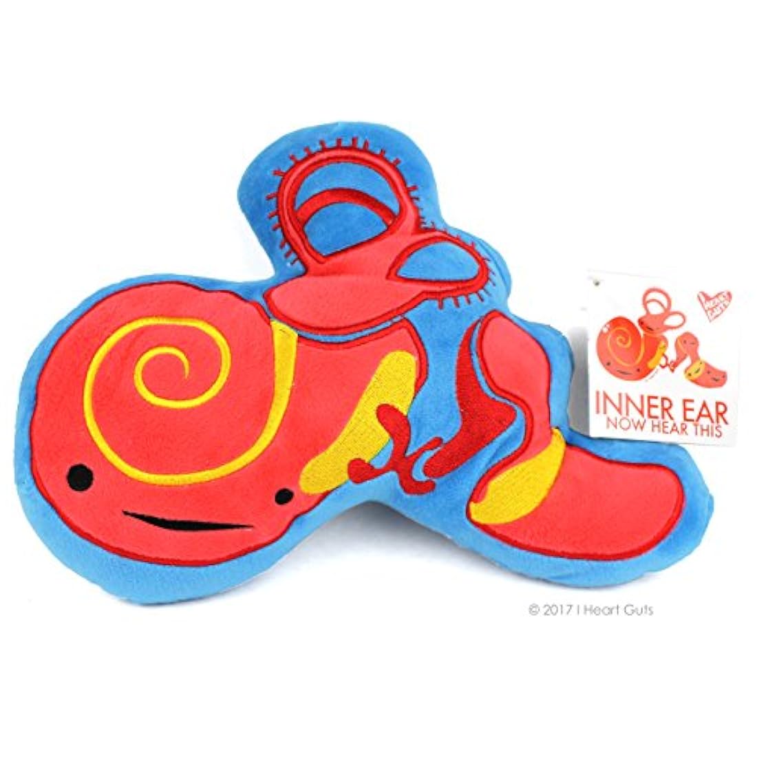 Peluche de Oido interno color azul-rojo. I Heart Guts