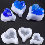 Molde de resina de silicona con forma de corazón profundo de 6 estilos, más de 1 pulgada, para llaveros hechos a mano