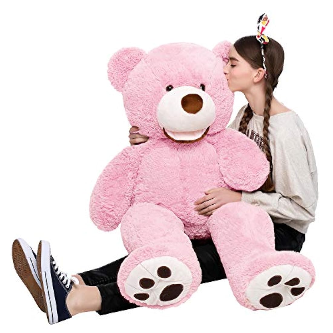 Oso de peluche gigante con grandes huellas de peluche