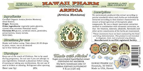 Arnica alcohol-free Extracto de líquido orgánico Arnica