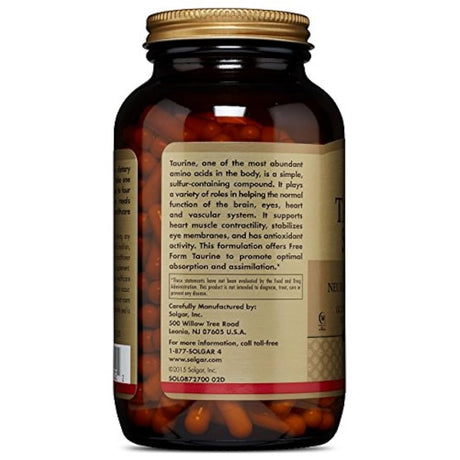 Taurina 500 mg Cápsulas Vegetale, Embalaje estándar., 1