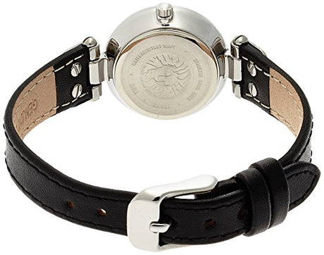 reloj con correa de cuero negro para mujer