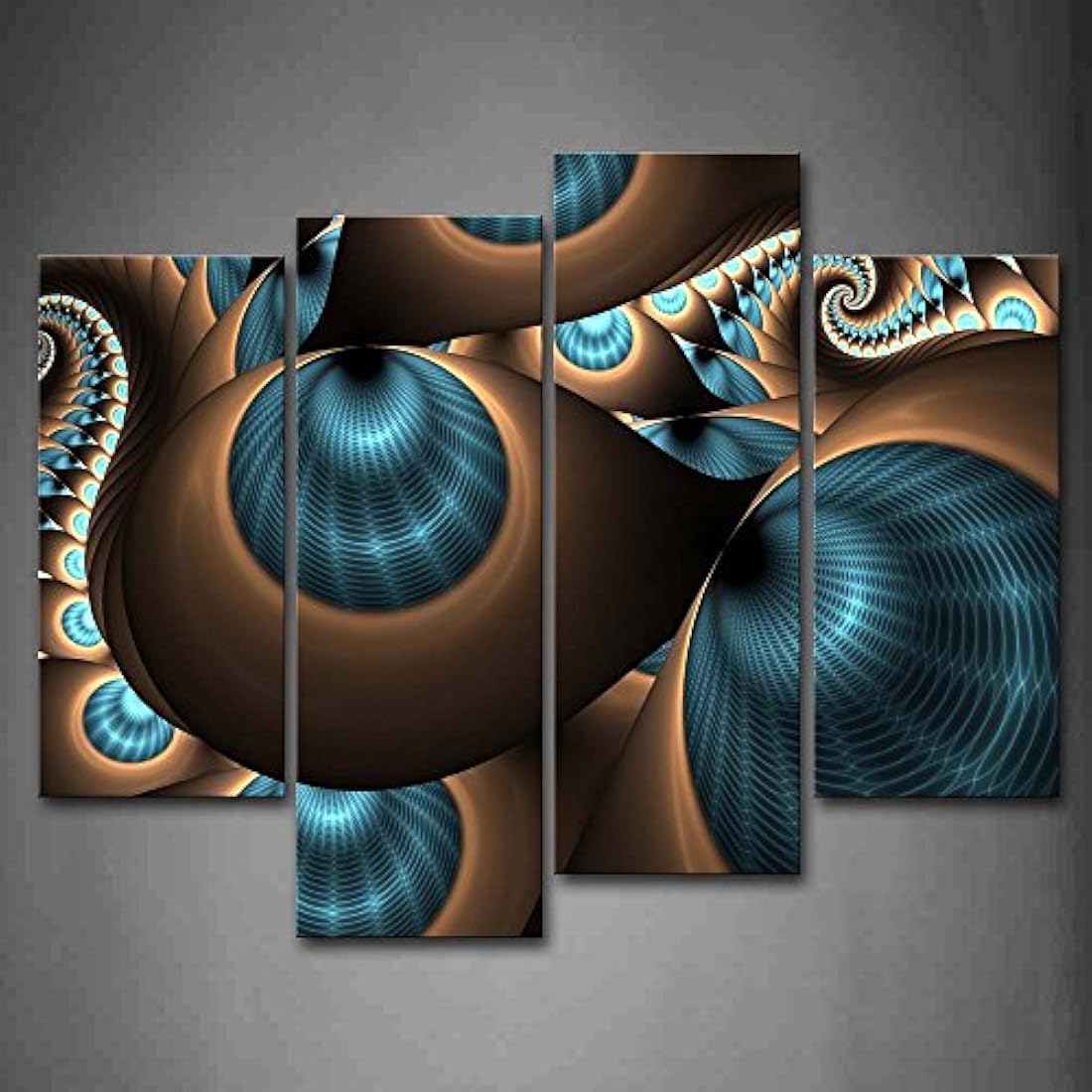 Pintura abstracta para la pared, color azul y marrón