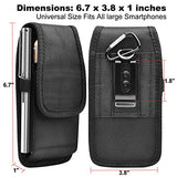 Takfox Funda de nailon para iPhone 13 Pro Max 12 11 XR XS 8 7 Samsung Galaxy S22 Ultra S21+ S20 FE S9 Note 20 10 9 A03S A12 A13 A32 A42 A52 A51 A71 Funda de clip de cinturón de nailon para teléfono