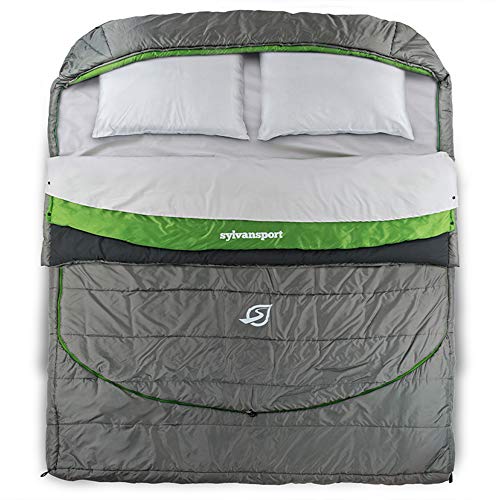SylvanSport Saco de dormir con capa de nube, capas acolchadas adaptables que proporcionan comodidad y calidez en invierno y verano