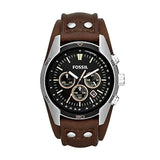 Reloj de cuarzo para hombre de acero inoxidable y cuero