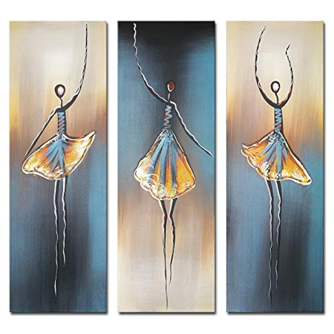 Wieco Art Dancing Girls - Pintura al óleo 100% pintada