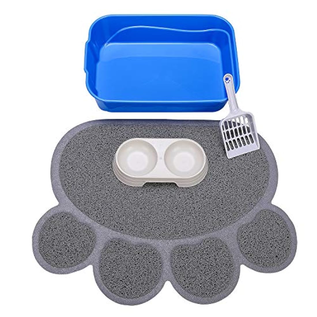 GreenJoy Kitty - Caja de arena abierta sin tapa, alfombrilla