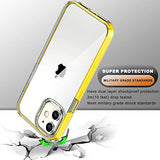 COOLQO- Funda transparente de silicona de cuerpo completo 360º a prueba de golpes, compatible con iPhone 12 / iPhone 12 Pro de 6.1 pulgadas [con 2 protectores de pantalla de vidrio templado], amarillo