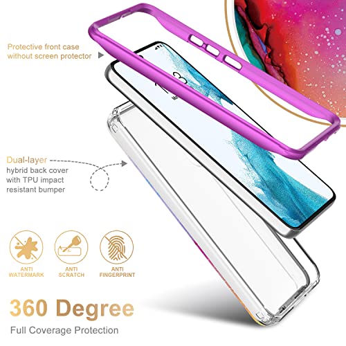 ESDOT Funda para Samsung Galaxy S22 Plus, grado militar, prueba de caída de 21 pies, resistente con diseños de moda para mujeres y niñas, funda protectora para Galaxy S22+ Plus 6.6 pulgadas, estampado mármol ópalo colorido