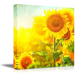 Impresiones en lienzo Pared Arte  de girasoles en el campo