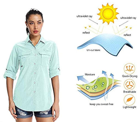 Linlon playera de pesca de secado rápido, con protección UV