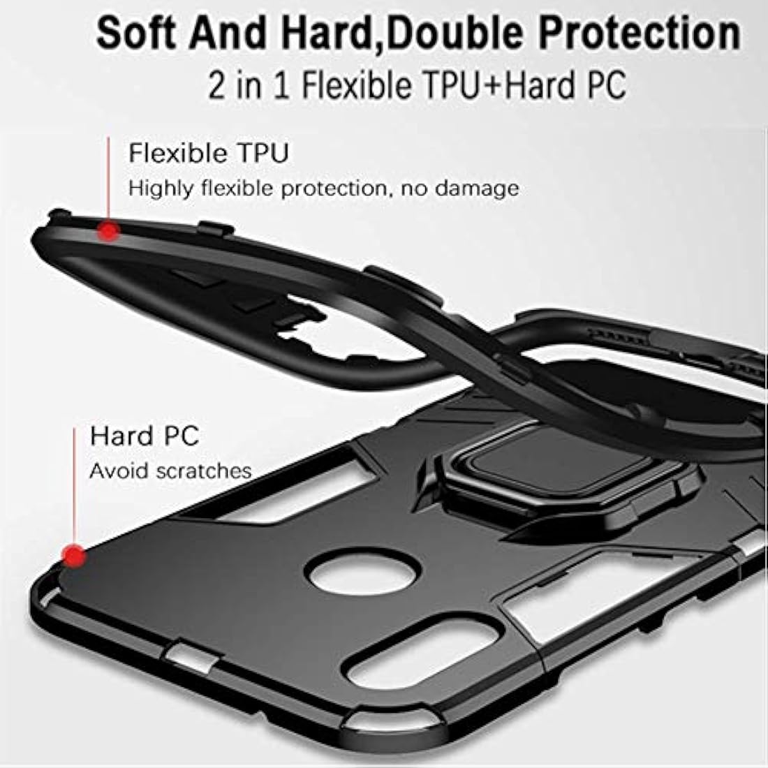 DuoLide - Funda híbrida para Huawei Mate 20 Lite, 2 en 1