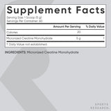 Creatina Monohidratada Sports Research - 5 g Micronizada, 10.58 oz