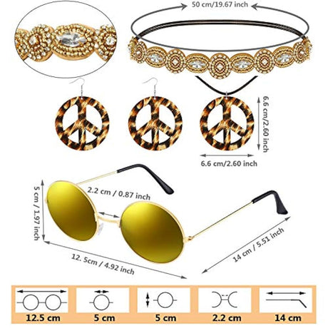 Disfraces 6 piezas 60s 70s hippie traje
