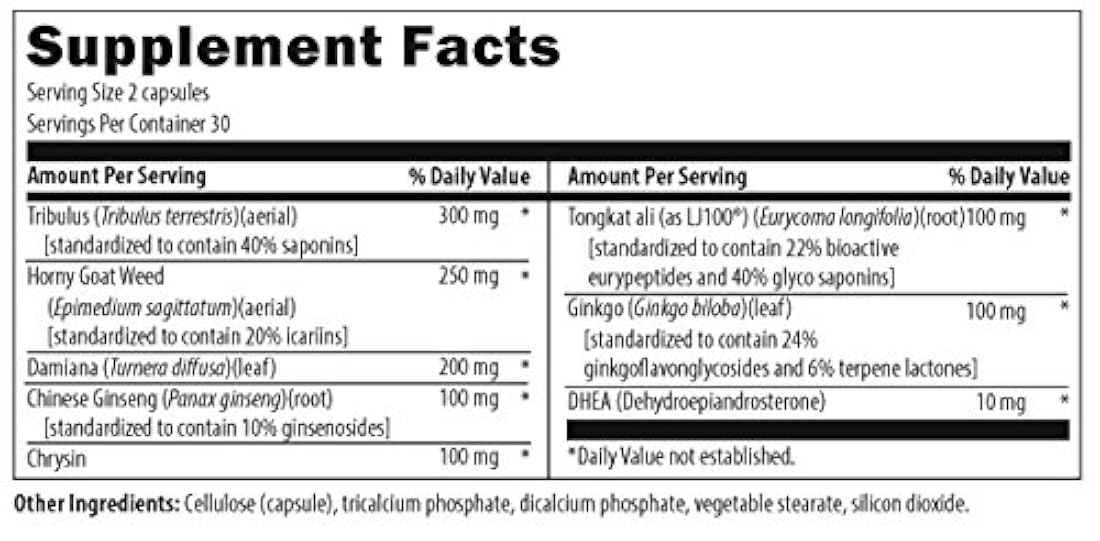 Fórmula femenina con Tribulus, Ginkgo Biloba (60 cápsulas)