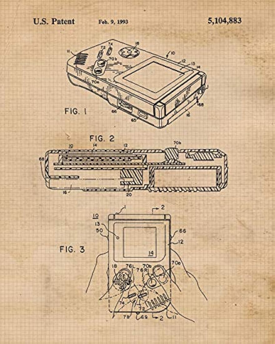 Impresiones de carteles vintage de patentes de Nintendo