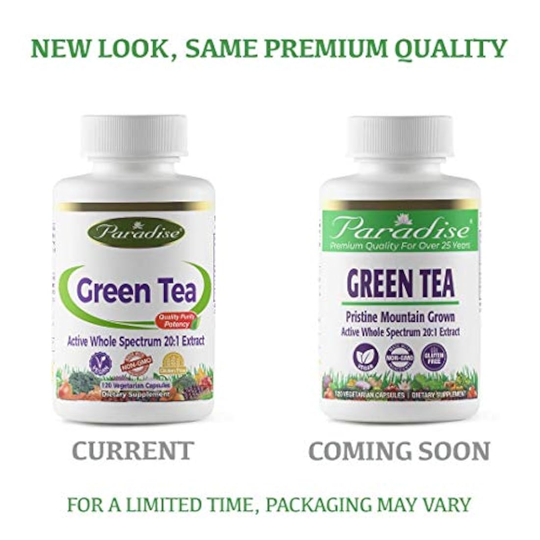 Paradise Herbs Mountain 20:1 Cápsulas vegetarianas té verde