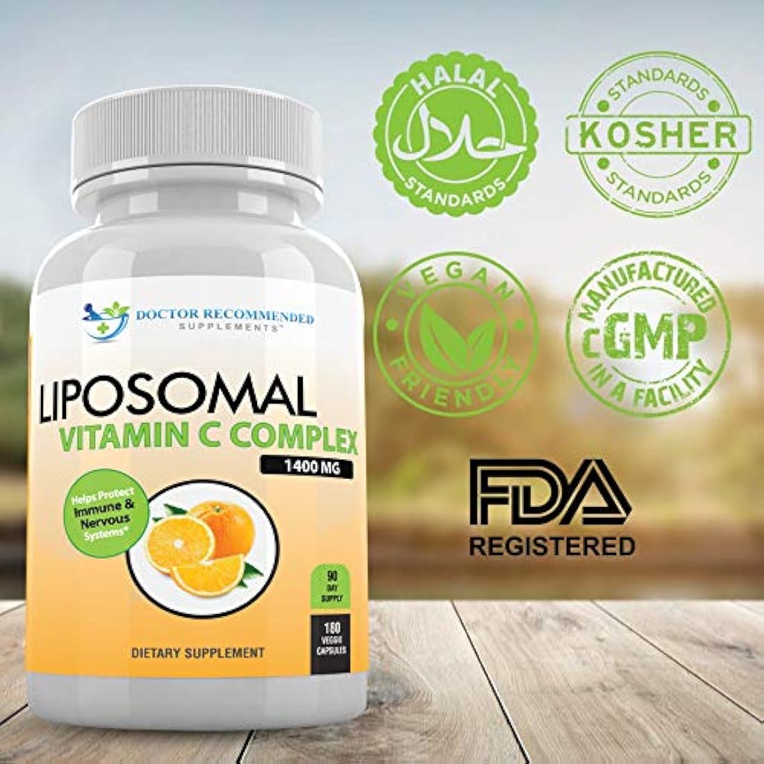 Vitamina liposomal C 1400mg por porción - 180 cápsulas