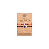 Pulseras y tobilleras de la suerte de mal de ojo 7 nudos