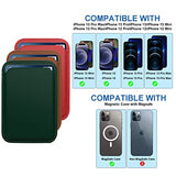 [Paquete de 2] Cartera magnética compatible con Apple iPhone 12 Pro Max/ 12 Pro/ 12/12 Mini/ 13 14 modelos, cartera de cuero para cartera MagSafe, cartera Mag Safe para iPhone Wallet, cartera Mag Safewallet Blackgreen
