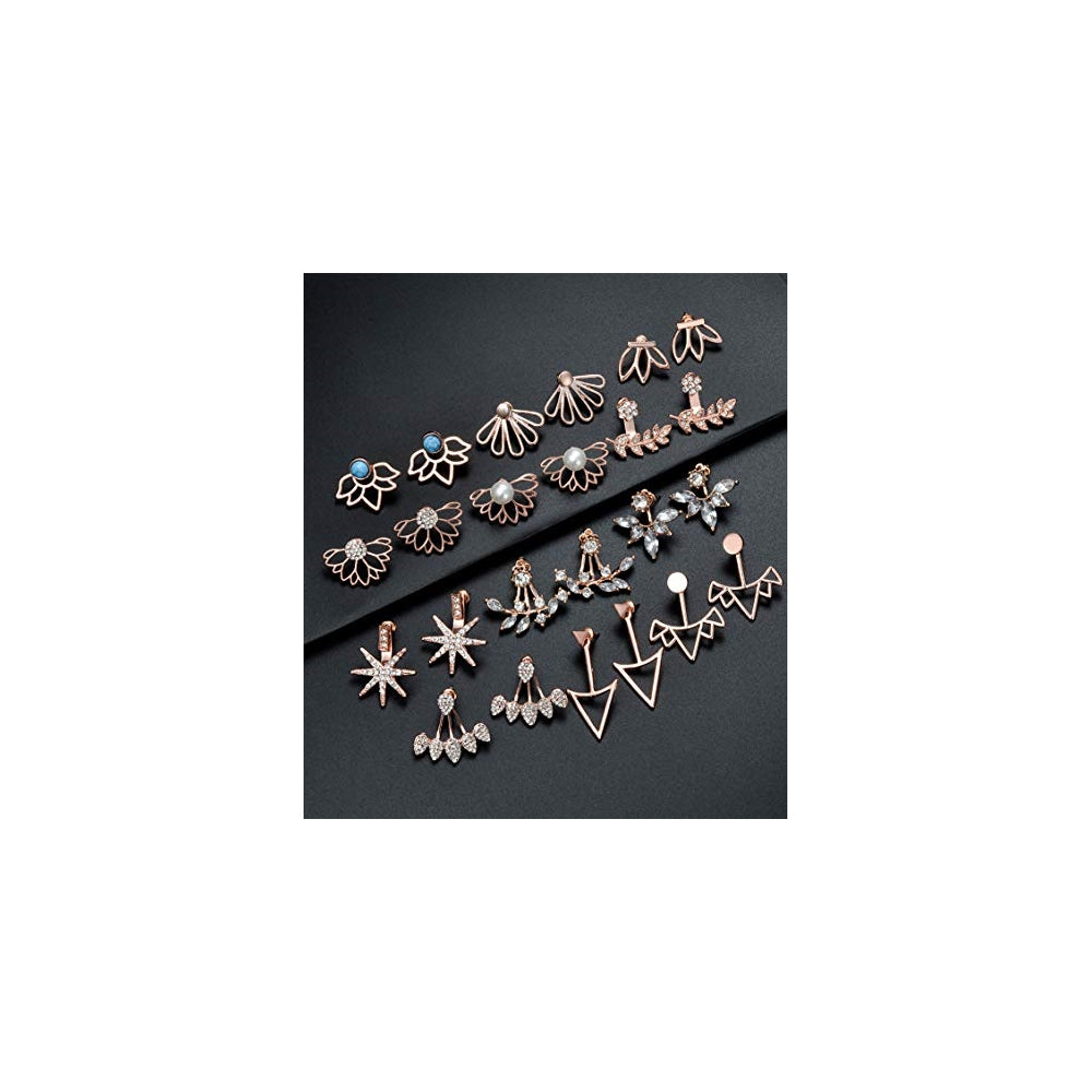 Aretes de flor de loto aretes de circonita cúbica
