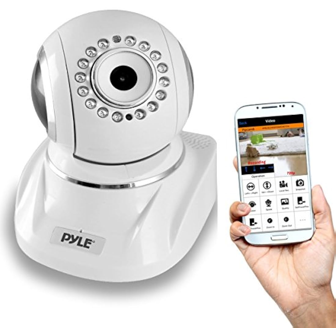 Cámara monitoreo remoto, altavoz PYLE-HOME PIPCAMHD82WT