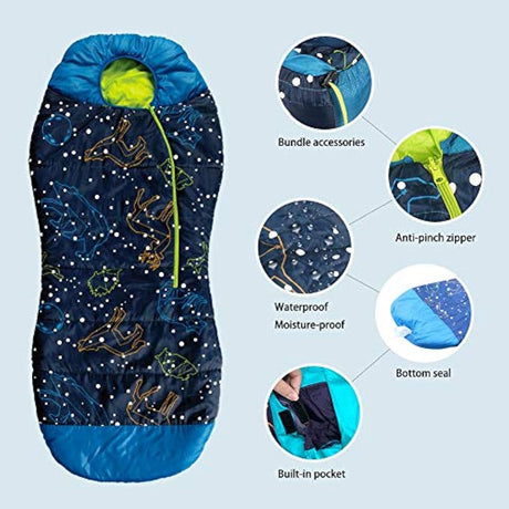 bolsa de dormir para niños y jóvenes